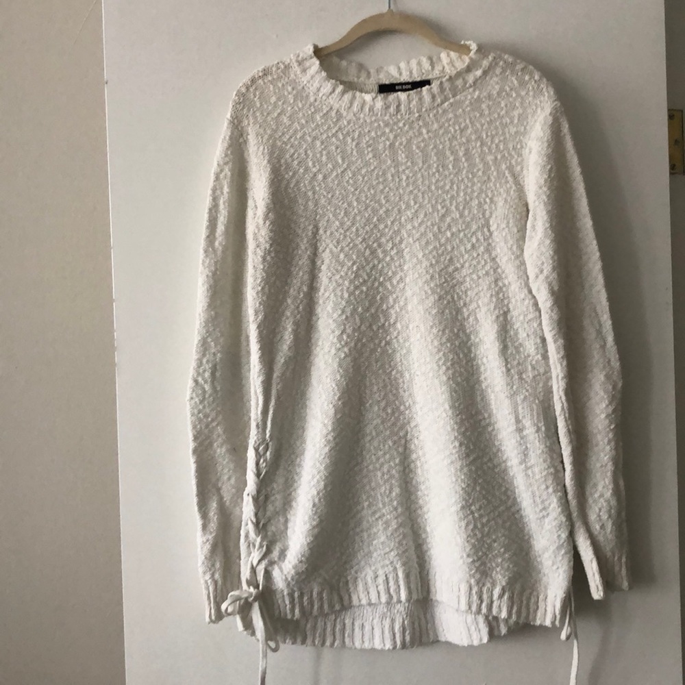 Bik Bok White Sweater with Braided side detail